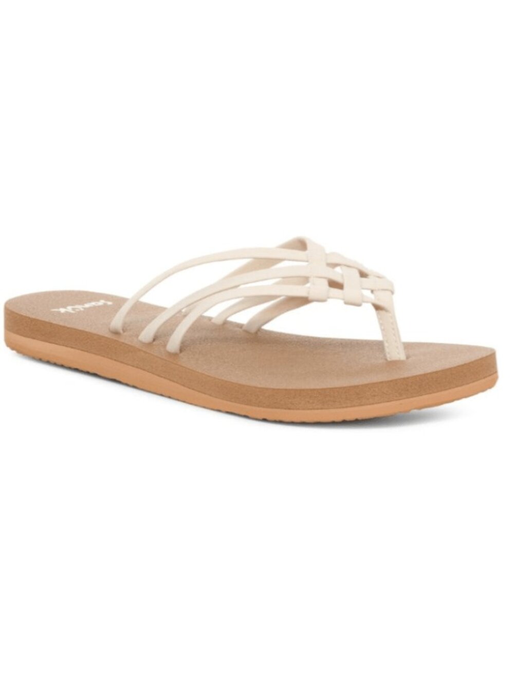 Sanuk Women's Yoga Sandy II Flip Flop - Tan / White